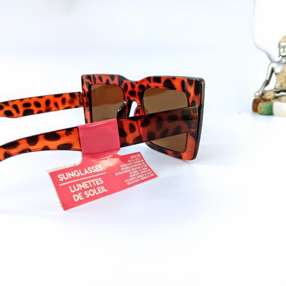 New Tortoise Shell Square Thick Frame Sunglasses: Elegance and Sun Protection - Picture 3 of 3